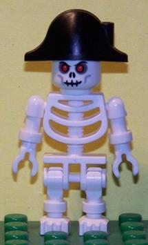 LEGO Minifigure-Skeleton with Fantasy Era Skull, Bicorne Hat-(Other)-GEN026-Creative Brick Builders